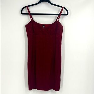 Vintage 90s / 00s Laundry By Shelli Segal Red Patterned Mini Dress Size 4